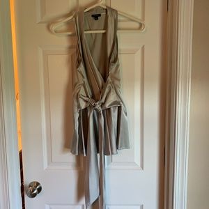 Sleeveless grey silk top - never worn